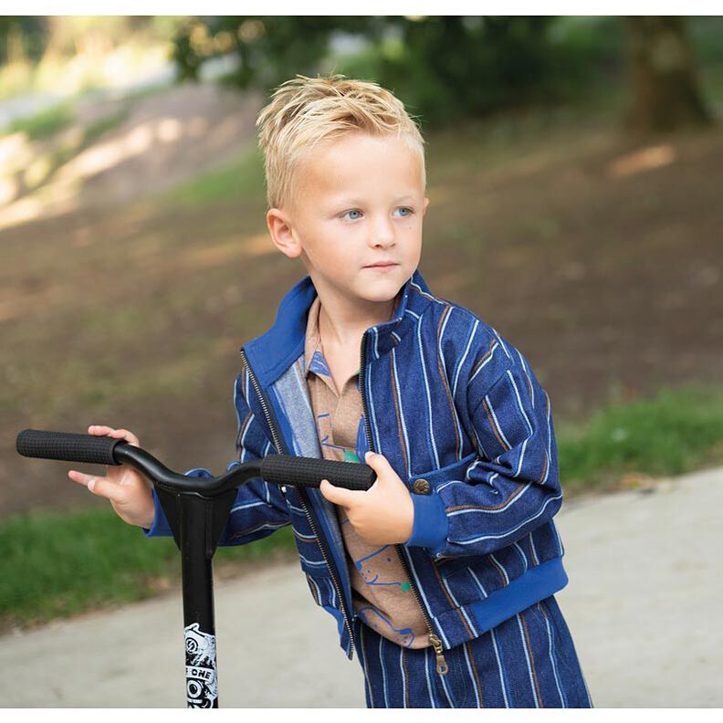 Dżins tkane paski | Poppy Fabrics – indygo,  image number 6