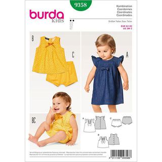 Sukienka niemowlęca / Bluzka / Spodenki, Burda, 