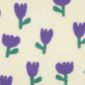 Puszysty plusz tulipany | Poppy Fabrics – kość słoniowa, 