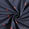 Dżersej bawełniany truskawki o wyglądzie dżinsu nadruk cyfrowy – szary błękit/ognista czerwień,  thumbnail number 3