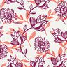 Mieszanka wiskozy i lnu kwiaty | Poppy Fabrics – kość słoniowa/winogronowy,  thumbnail number 1