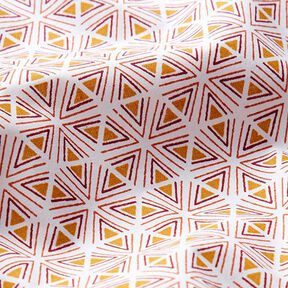 Tkanina bawełniana Kreton figury geometryczne – biel/żółty curry, 
