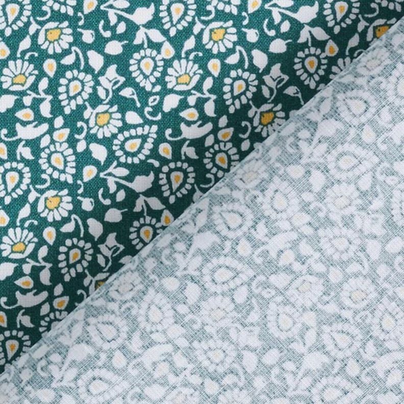 Tkanina bawełniana kreton Drobny wzór paisley – zieleń,  image number 4