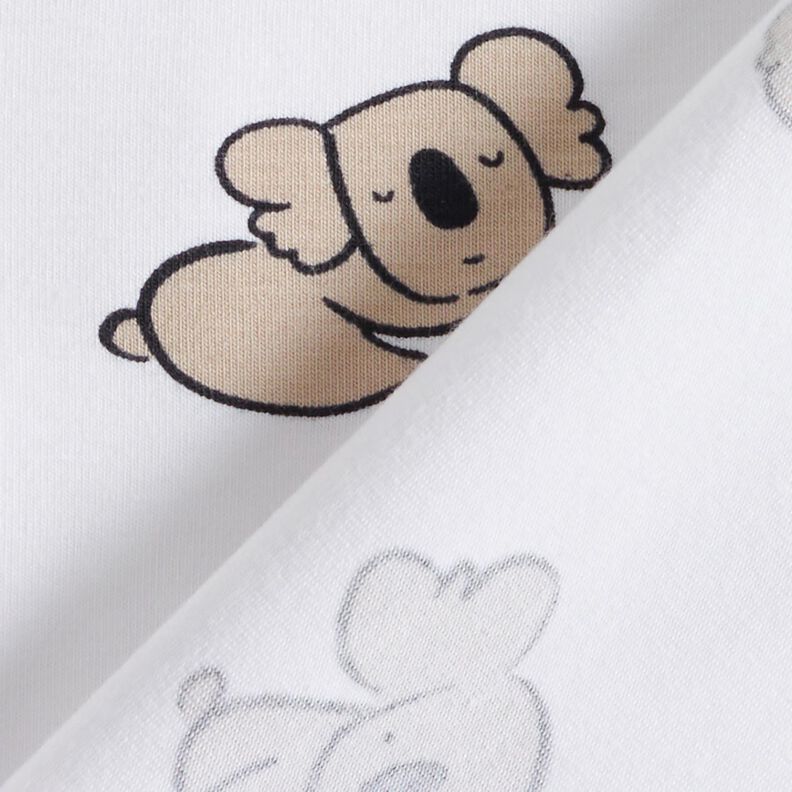 GOTS Dżersej bawełniany koala | Poppy Fabrics – biel/migdałowy,  image number 4