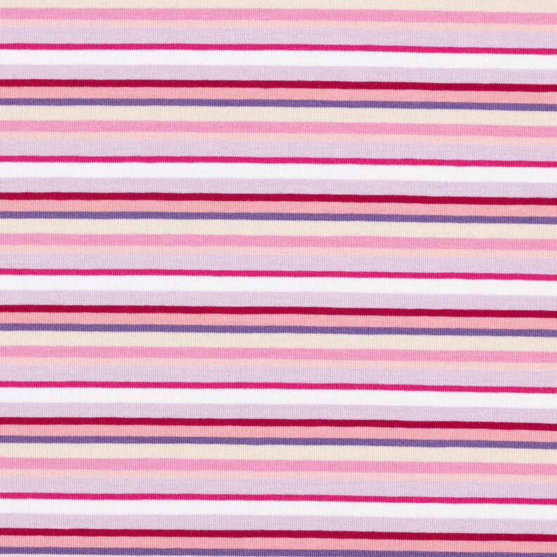 Dżersej bawełniany prążki – liliowy/pink, image number 1