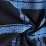 Materiał na płaszcze w kratkę i pętelki – czerń/błękit,  thumbnail number 3