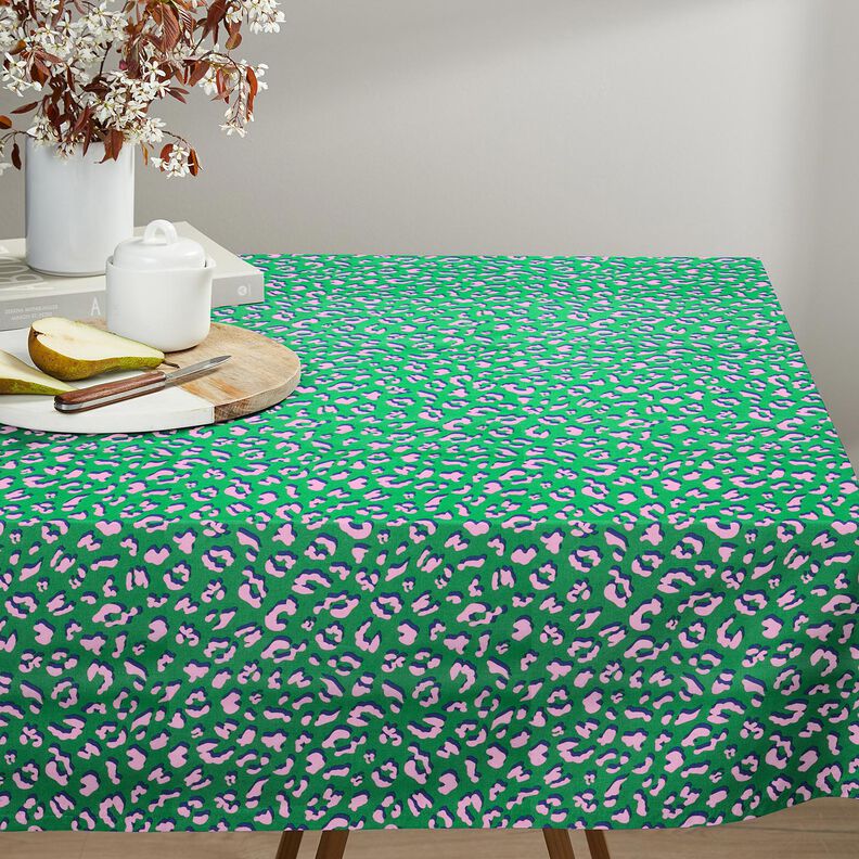 Bawełna powlekana abstrakcyjna panterka | Poppy Fabrics – zieleń/róż, image number 6