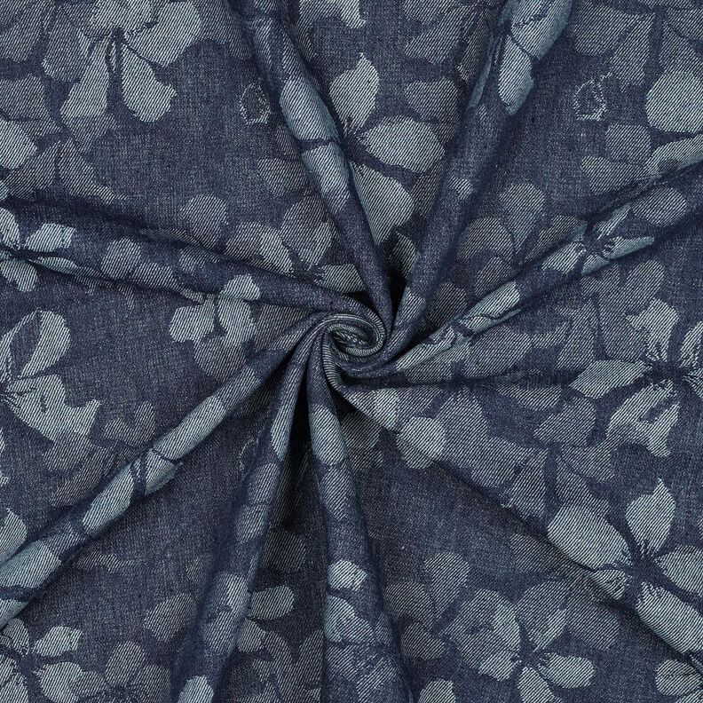 Denim z mieszanki bawełny w kwiaty – dżins,  image number 3