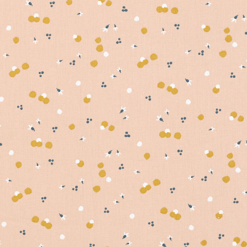 Tkanina bawełniana Kreton kolorowe kropki – beż,  image number 1