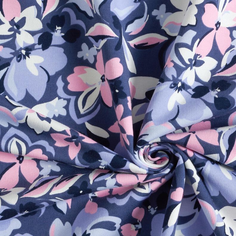 Dzianina dresowa pętelkowa duże kwiaty | Poppy Fabrics – dżins,  image number 3