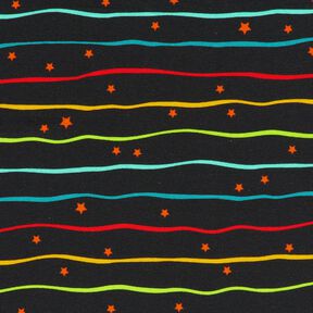 Dżersej bawełniany Wstążki Stripe Me | Stoff&Liebe – czerń, 