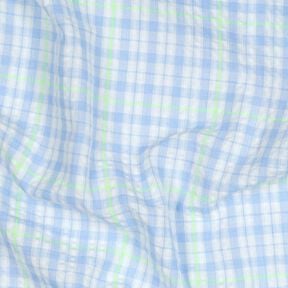 Kora Mieszanka bawełny Kratka &ndash; jasnoniebieski/neonowa zieleń, 