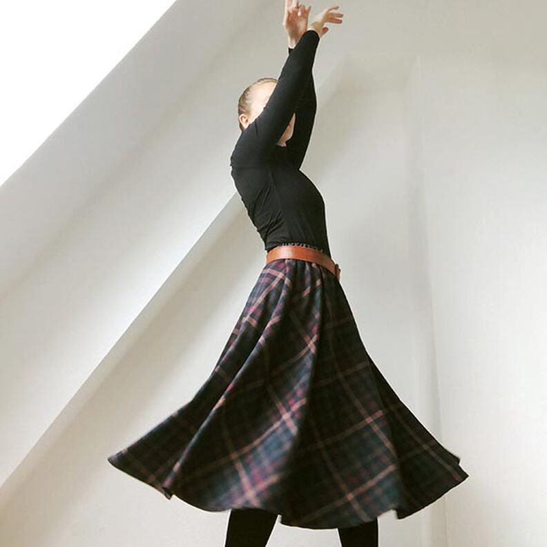 Szkocka krata strecz – granat navy,  image number 4