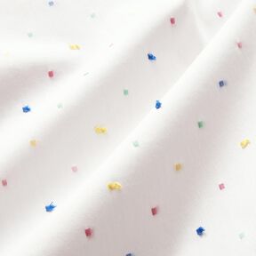 Popelina kolorowe konfetti – biel, 