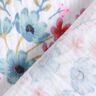 Muślin / Tkanina double crinkle wiosenne kwiaty z tulipanami – biel/pomarańcza,  thumbnail number 4