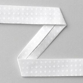 Taśma skośna Groszki [20 mm] - biały, 