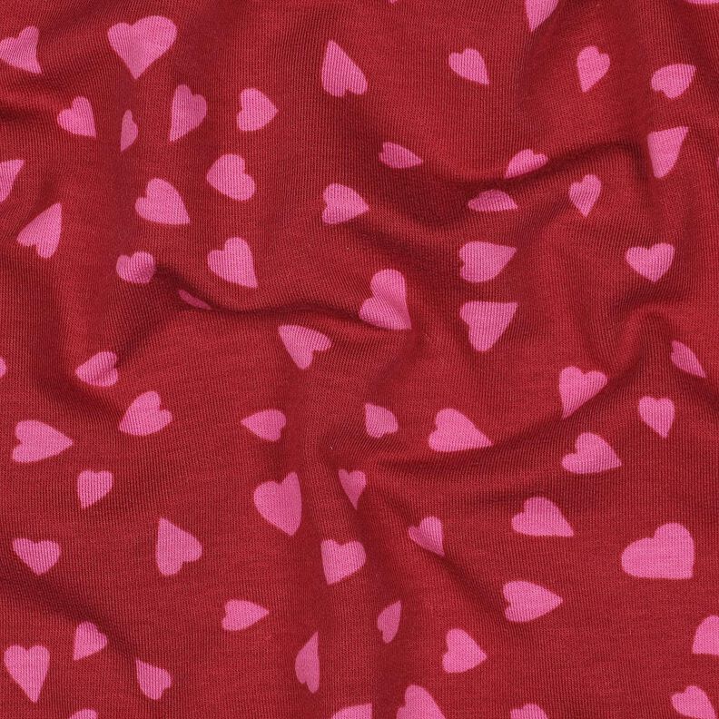 Dzianina dresowa pętelkowa serca | Poppy Fabrics – ciemnoczerwony/pink, image number 2