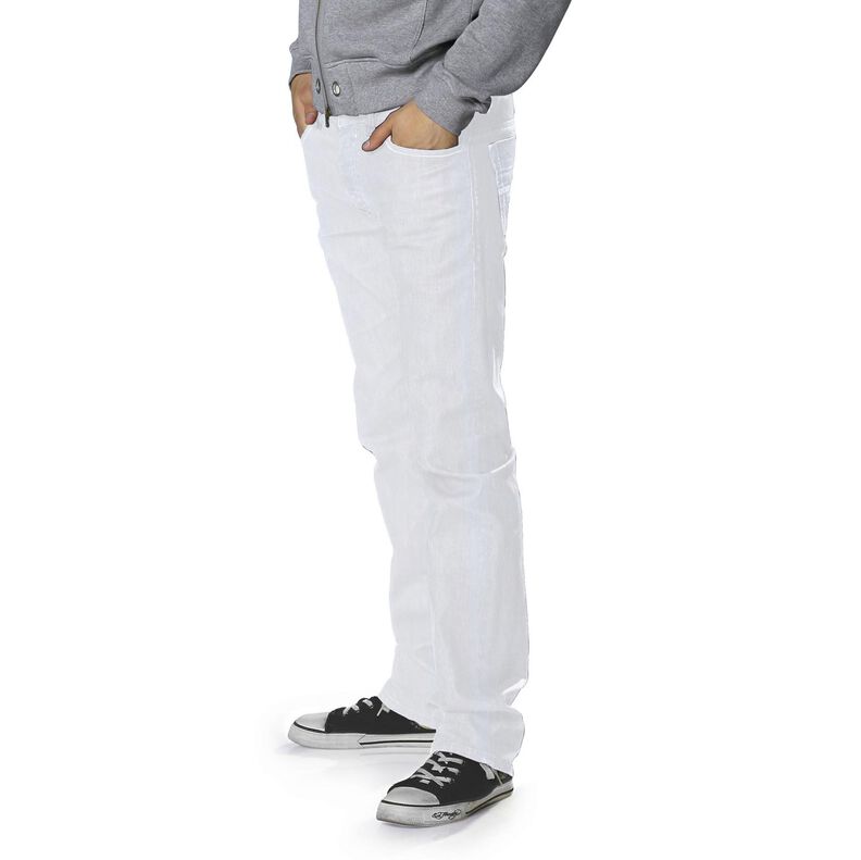 Denim strecz z mieszanki bawełny, średni – biel | Resztka 80cm,  image number 7