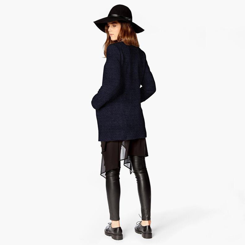 Szenila Dzianina żakardowa połysk – czarnoniebieski/srebrny metaliczny,  image number 4