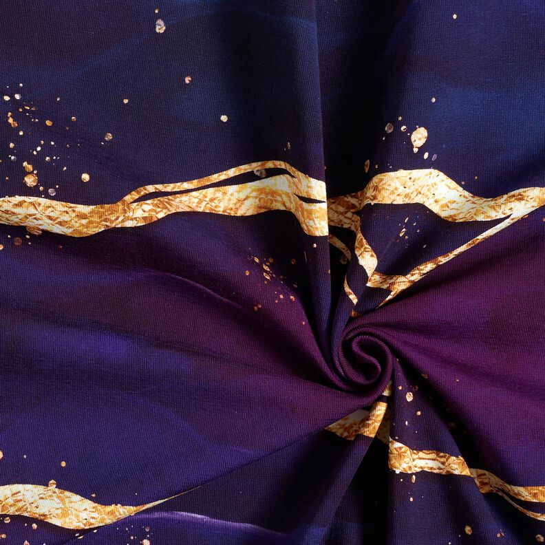 Dżersej bawełniany bajeczny mrmur | Glitzerpüppi  – czerwona lilia/stare złoto,  image number 3