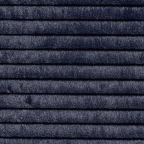 Sztuczne futro w szerokie poziome paski – ciemnogranatowy, 