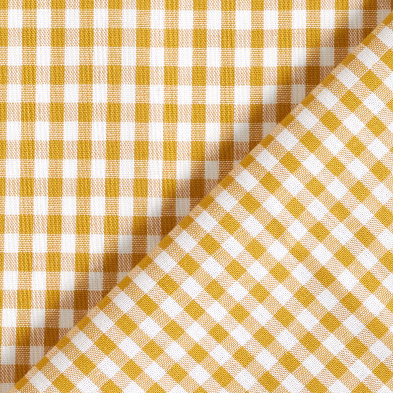 Tkanina bawełniana Kratka Vichy 0,5 cm – musztarda/biel,  image number 4