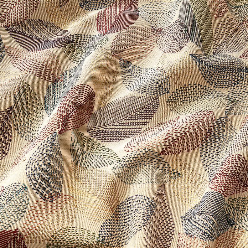 Tkanin dekoracyjna Gobelin szkice liści – jasnobeżowy/zieleń,  image number 2