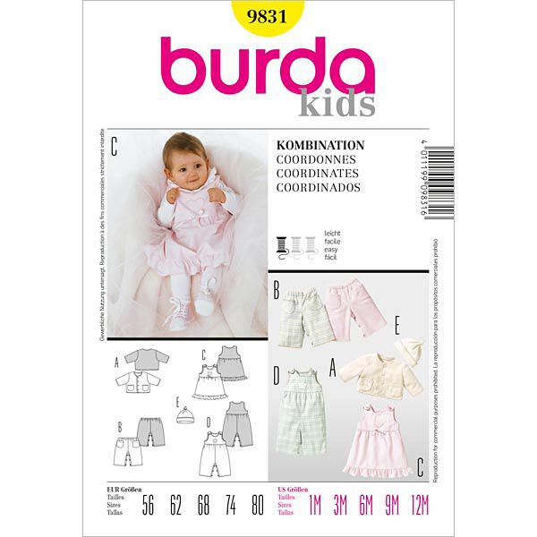 Kurtka / Spodnie / Sukienka /  Czapka, Burda 9831,  image number 1