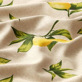 Tkanina dekoracyjna half panama Cytryny – naturalny, 
