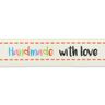 Taśma Handmade with Love [ 15 mm ] – mleczna biel/brąz,  thumbnail number 1