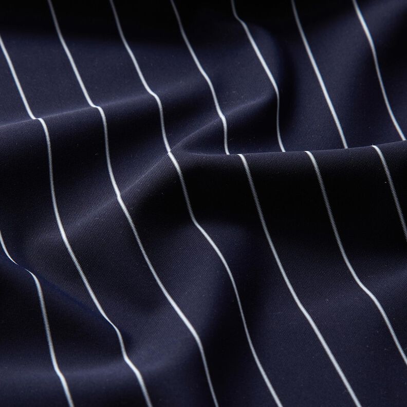 Tkanina na spodnie, stretch w prążki – ciemnogranatowy/biel,  image number 2