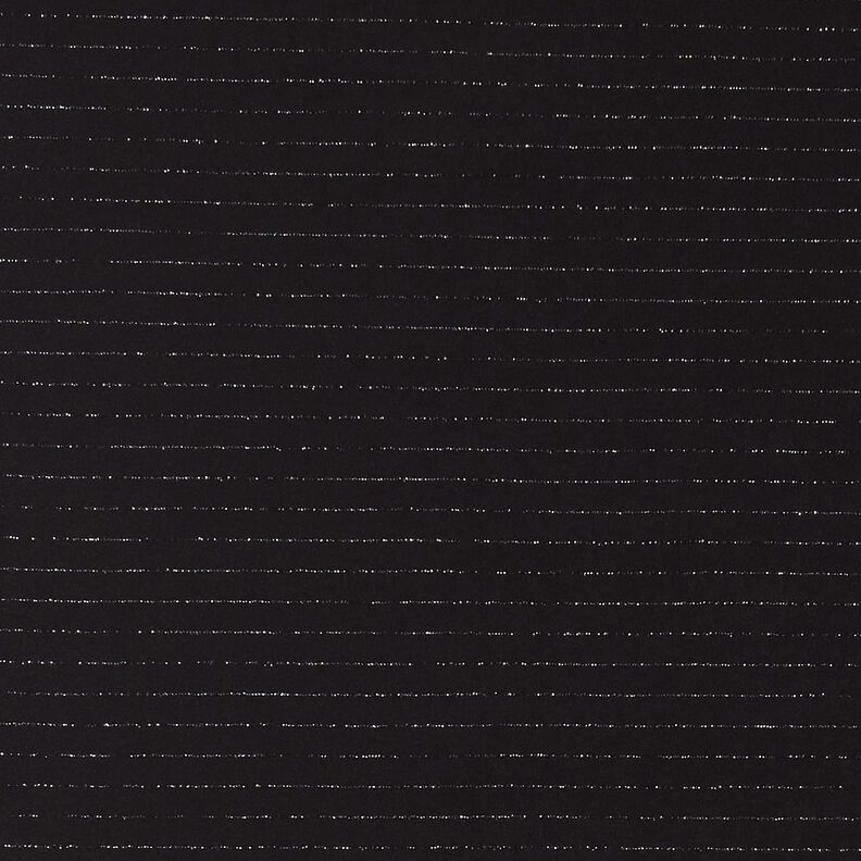 Tkanina spodniowa strecz w brokatowe prążki – czerń/srebrny metaliczny, image number 1