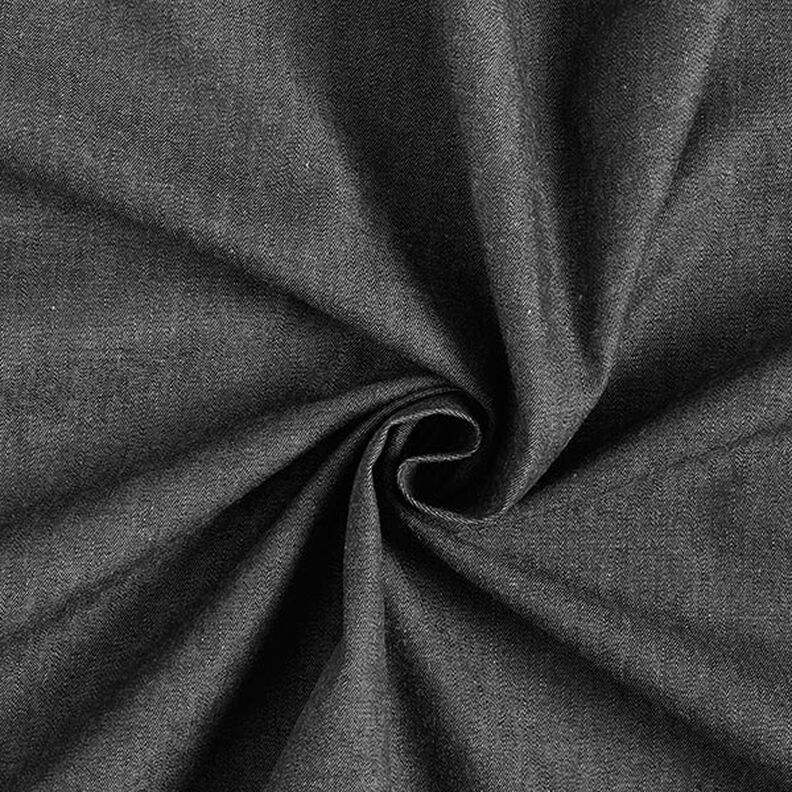 Tkanina bawełniana chambray przypominająca dżins – czerń,  image number 1