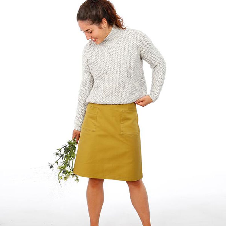 FRAU INA - prosta spódnica z naszywanymi kieszeniami, Studio Schnittreif | XS - XXL,  image number 3