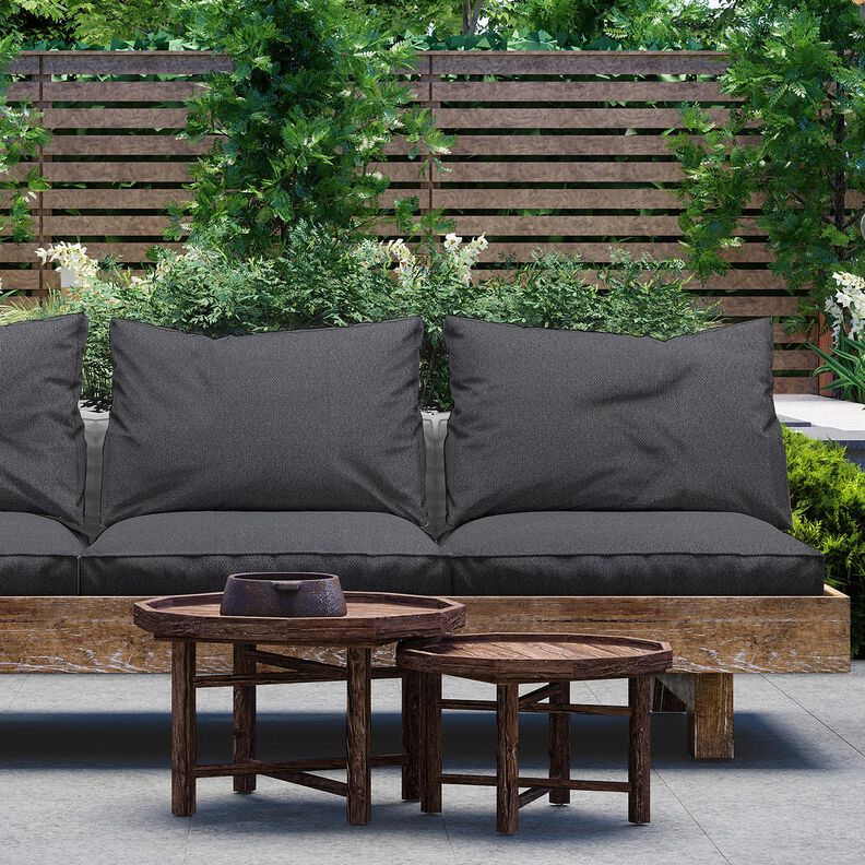 Tkanina outdoor efekt bouclé – czarnoniebieski,  image number 6
