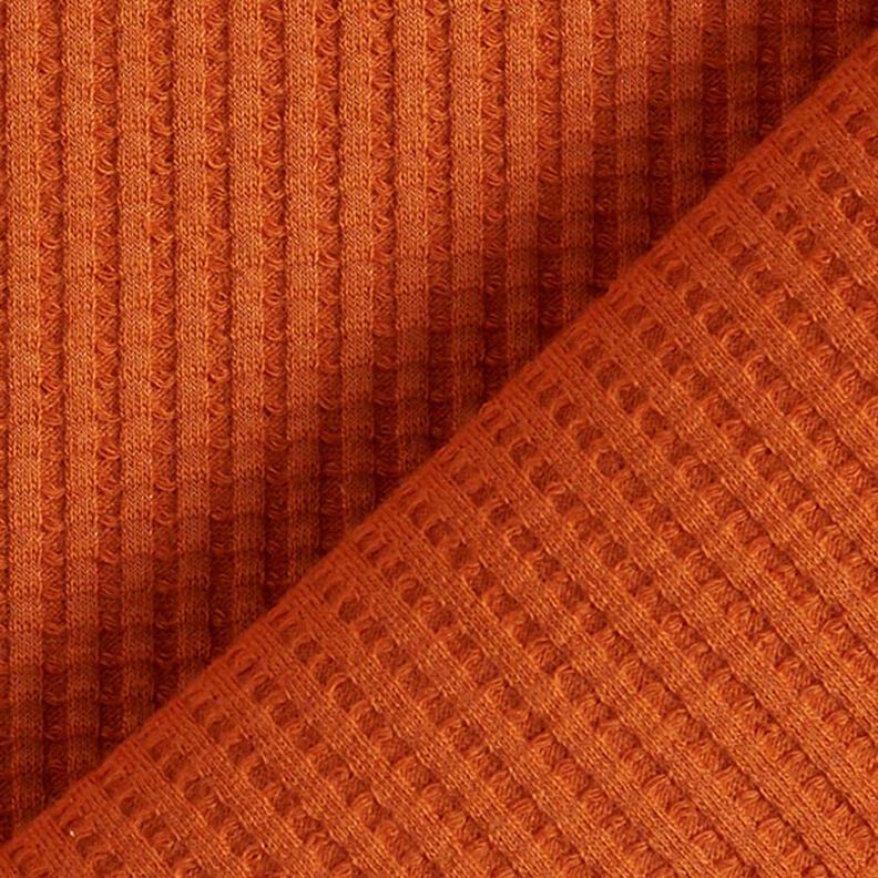 Bawełniany dżersej wafelkowy jednokol. – terakota,  image number 3