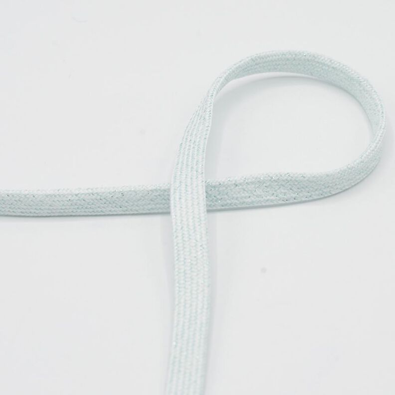 płaski sznurek Bluza z kapturem Lureks [8 mm] – jasny miętowy/srebrny metaliczny,  image number 1