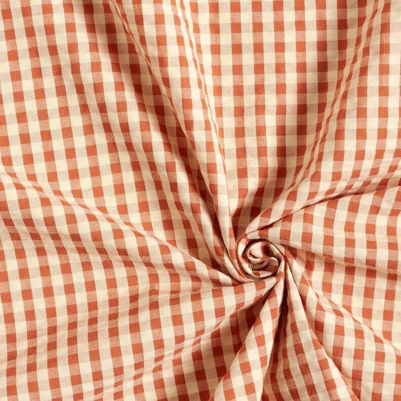 Kora Bawełna tkana kratka – terakota/jasnobeżowy,  image number 3