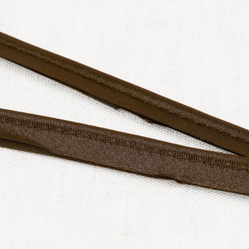Satyna Taśma wypustkowa [10 mm] – ciemny brąz,  image number 1