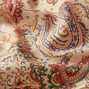 Tkanin dekoracyjna Half panama retro Paisley – beż, 