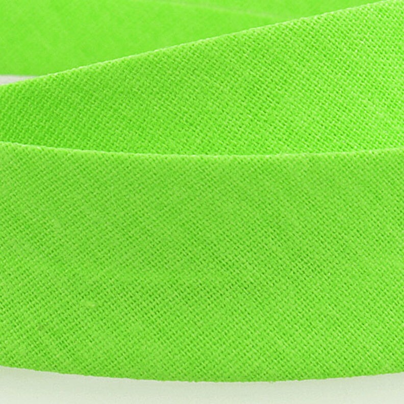 Taśma skośna Polycotton [20 mm] – neonowa zieleń,  image number 2