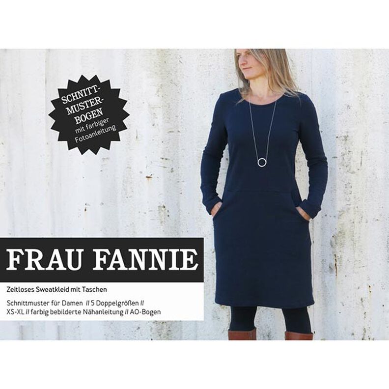 FRAU FANNIE – uniwersalna sukienka dresowa, Studio Schnittreif  | XS -  XL,  image number 1