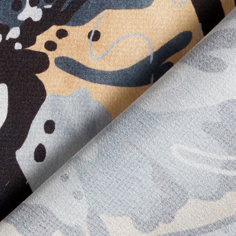 Satyna krepowa w rośliny morskie – szary łupek/beż,  image number 4