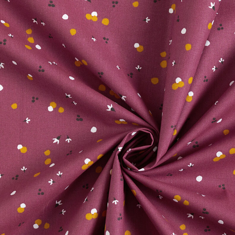 Tkanina bawełniana Kreton kolorowe kropki – merlot,  image number 3