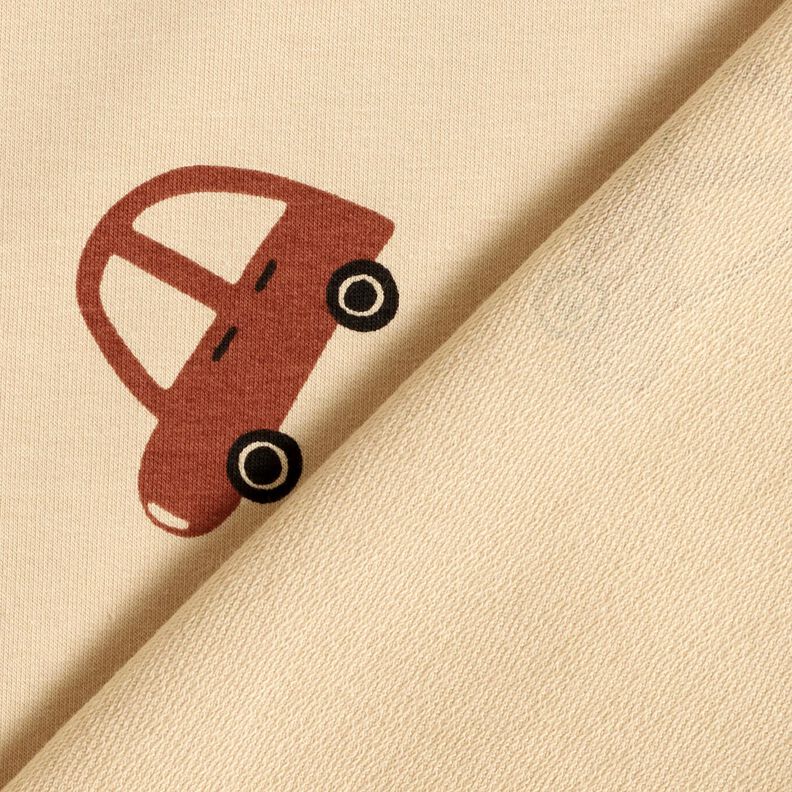 Dzianina dresowa p?telkowa French Terry du?e samochody retro &ndash; krem,  image number 4