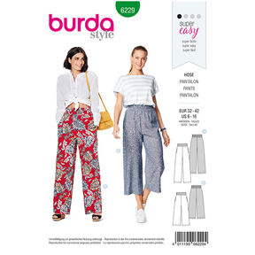 Calças, Burda 6229 | 32 - 42, 