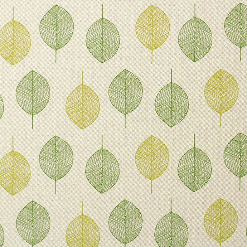 Tkanina dekoracyjna half panama Liście – naturalny,  image number 1