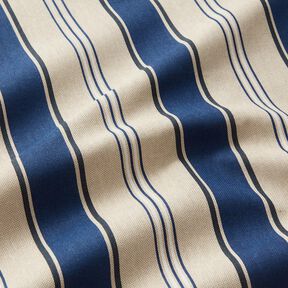 Tkanin dekoracyjna Half panama marynarskie paski – naturalny/indygo | Resztka 100cm, 