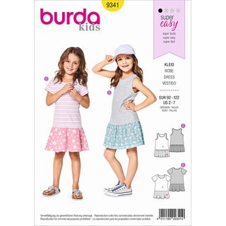 Sukienki dziewczęce, Burda 9341 | 92 - 122, 