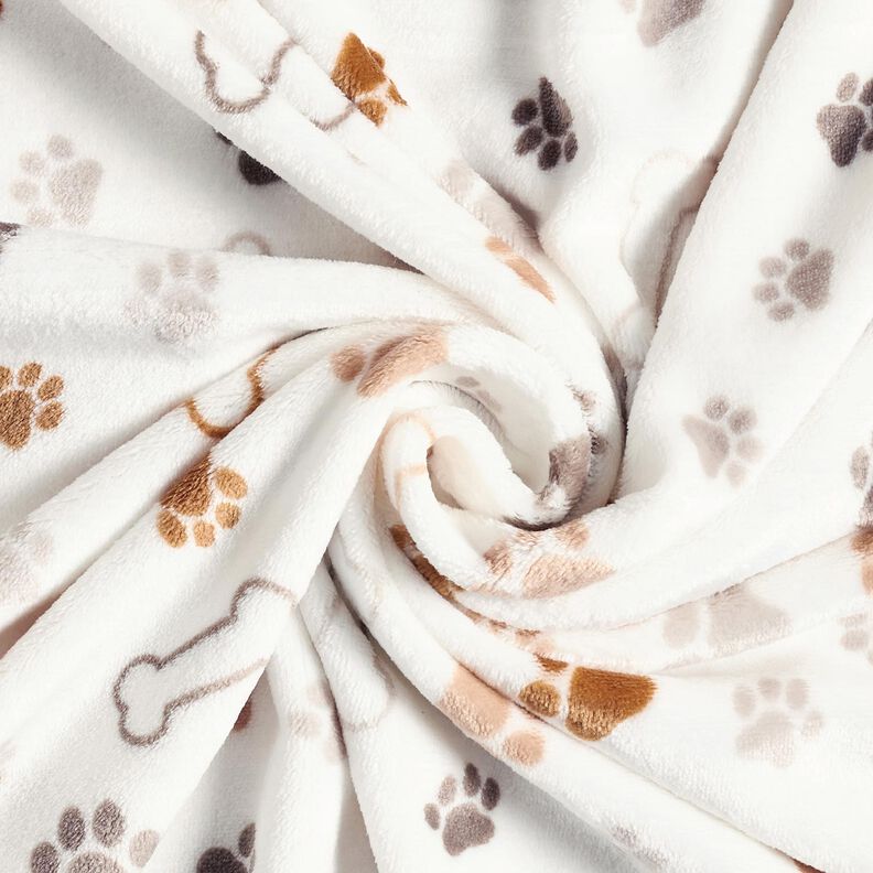 Miękki polar łapy i kości – kość słoniowa/ciemny szarobrązowy,  image number 3